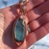 "Solar Wind" - Labradorite & Moonstone Pendant