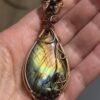 IMG_1321 "Volcanism" - Rainbow Labradorite & Garnet Pendant
