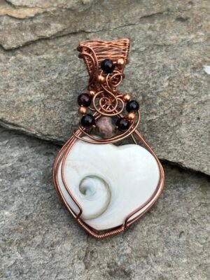 Photo Jan 14 2026, 4 53 09 PM "Heart of the Sea" - Shiva Shell and Ocean Jasper Pendant