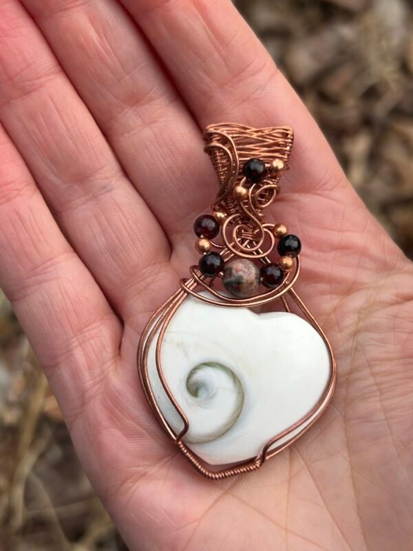 Photo Jan 14 2026, 4 53 19 PM "Heart of the Sea" - Shiva Shell and Ocean Jasper Pendant