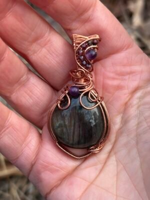 "Wine-Dark Sea" - Purple Labradorite Pendant