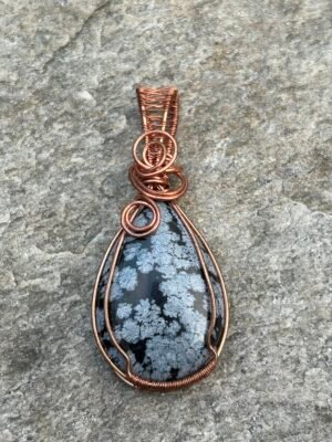 "Blizzard" - Snowflake Obsidian Pendant