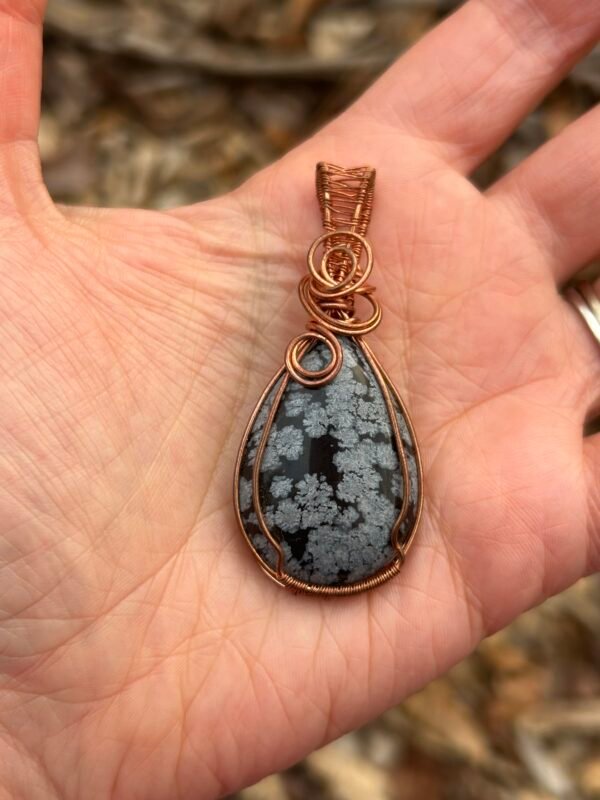 Photo Jan 14 2026, 5 01 32 PM "Blizzard" - Snowflake Obsidian Pendant