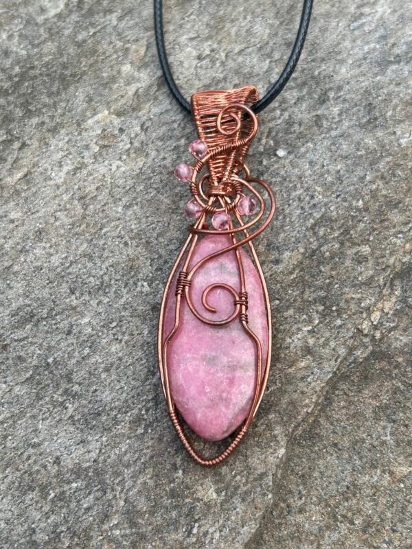 Photo Jan 14 2026, 5 04 41 PM "Sakura Swirl" - Rhodonite Pendant