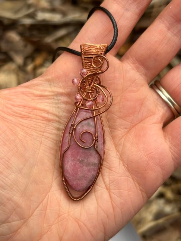 Photo Jan 14 2026, 5 05 01 PM "Sakura Swirl" - Rhodonite Pendant