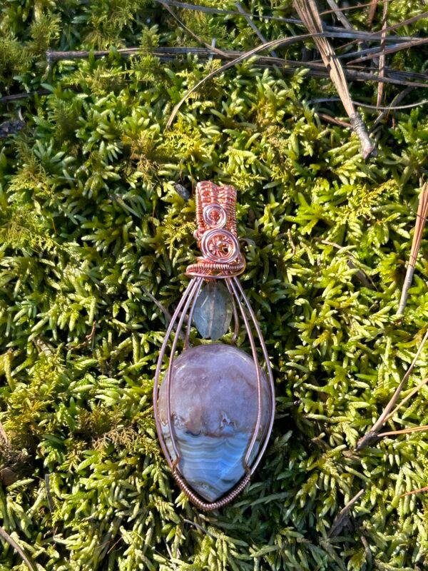 Photo Oct 15 2025, 11 16 18 AM "Arcane Reactor" - Amethyst Agate & Labradorite Pendant