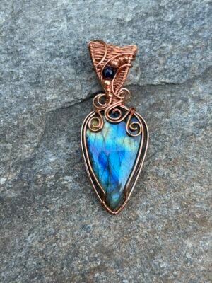 img_1777 “Athame” - Labradorite & Blue Goldstone Pendant