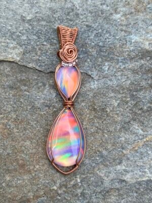 “Dawn Rose” - Aurora Opal Pendant