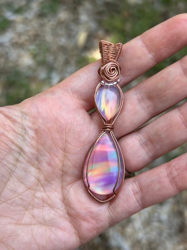 “Dawn Rose” - Aurora Opal Pendant