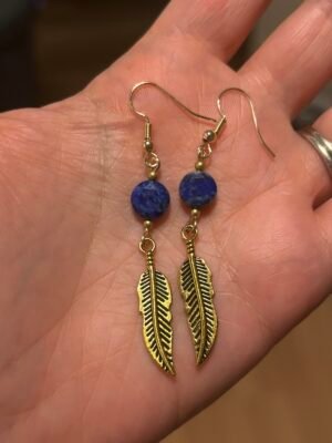img_2075-2 Lapis Blue Feather Earrings