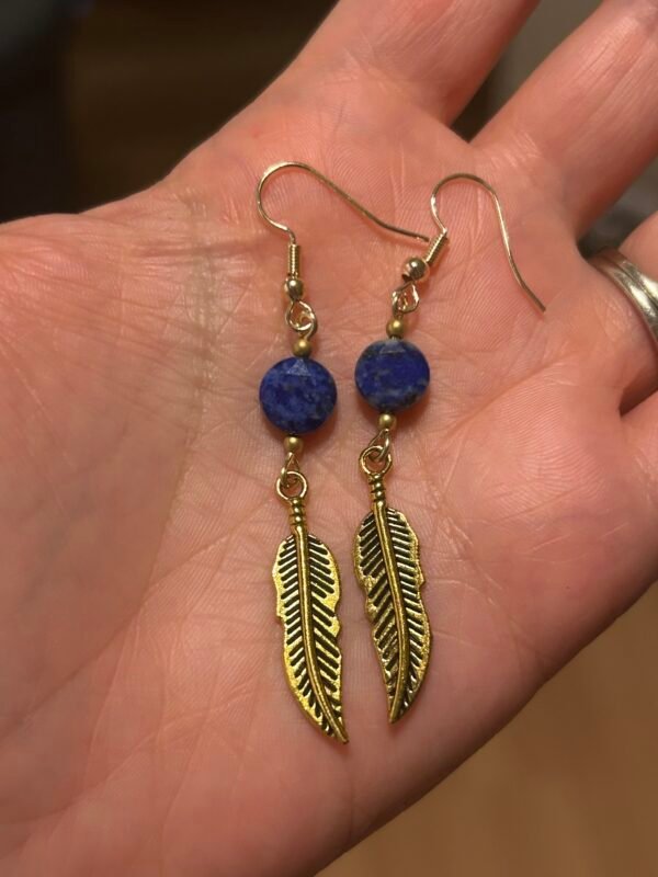 img_2075-2 Lapis Blue Feather Earrings