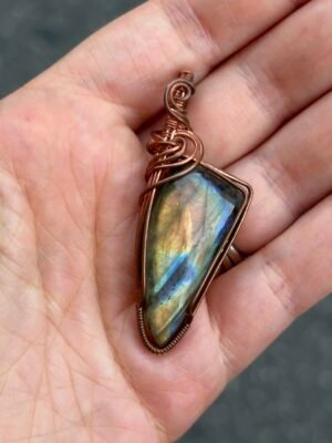 “It Will Cut” - Rainbow Labradorite Pendant