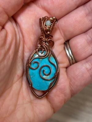 “Trade Winds” - Turquoise & Aquamarine Pendant
